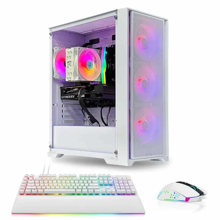 Mesh-X White Gaming PC – Intel Core i5-12400F | Choose GPU Option | 16GB DDR4 RAM | 1TB M.2 NVMe | Win11 Pro